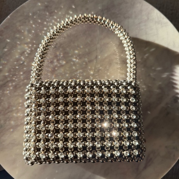 RETROFETE Eclipse Crystal Embellished Hand Bag Gunmetal Silver - Picture 3 of 10